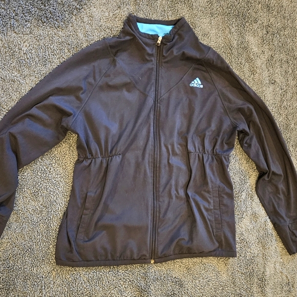 Adidas Grey/Blue Zip up Jacket - Picture 1 of 6